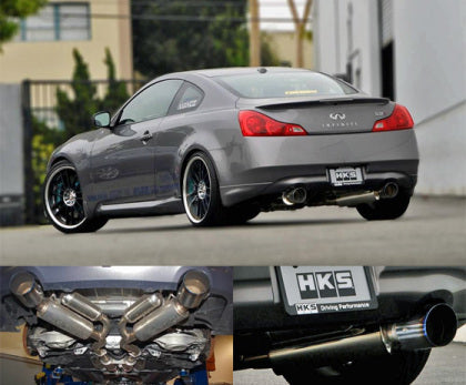 HKS 08 Infiniti G37 Coupe Dual Hi-Power Titanium Tip Cat-back Exhaust - 32009-BN003