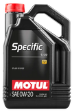 Motul 5L OEM Synthetic Engine Oil ACEA A1/B1 Specific 5122 0W20 - 107339