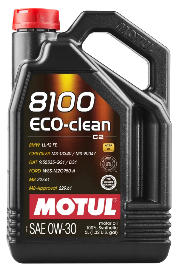 Motul 5L Synthetic Engine Oil 8100 0W30 5L ECO-CLEAN  ACEA C2, API SM, ST.JLR 03.5007 - 102889