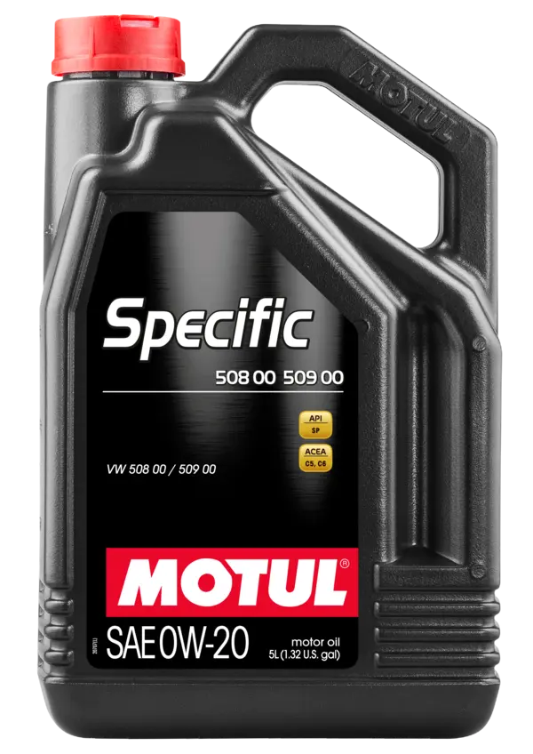 Motul 5L Specific 508 0W20 Oil - Acea A1/B1 / VW 508.00/509.00 / Porsche C20 - 107384