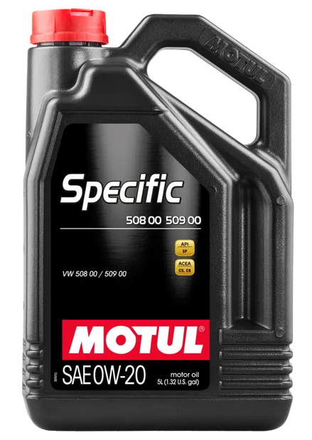 Motul 5L Specific 508 0W20 Oil - Acea A1/B1 / VW 508.00/509.00 / Porsche C20 - 107384
