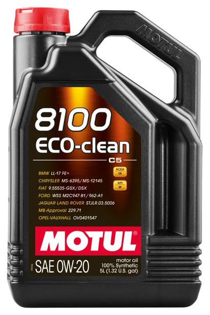 Motul 5L Synthetic Engine Oil 8100 0W20 Eco-Clean - 109961