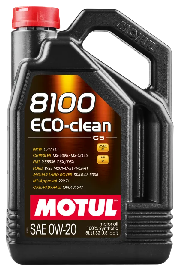 Motul 5L Synthetic Engine Oil 8100 0W20 Eco-Clean - 109961