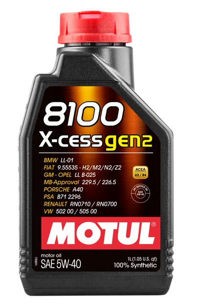 Motul 1L Synthetic Engine Oil 8100 5W40 X-CESS - 109774