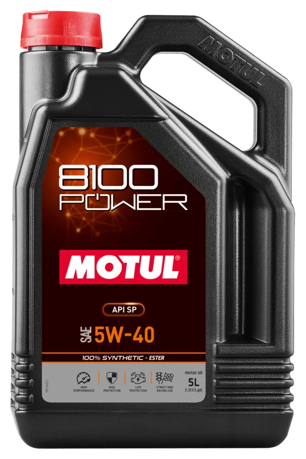Motul 5L Synthetic Engine Oil 8100 Power 5W40 5L - 111809