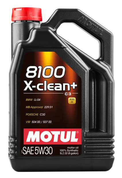 Motul 5L Synthetic Engine Oil 8100 5W30 X-CLEAN Plus - 106377