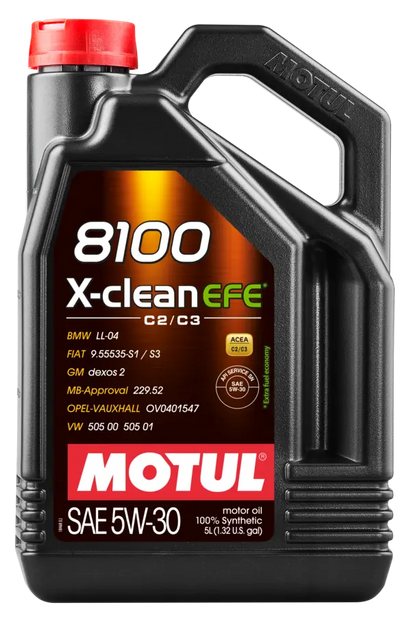Motul 5L Synthetic Engine Oil 8100 5W30 X-Clean EFE - 109471