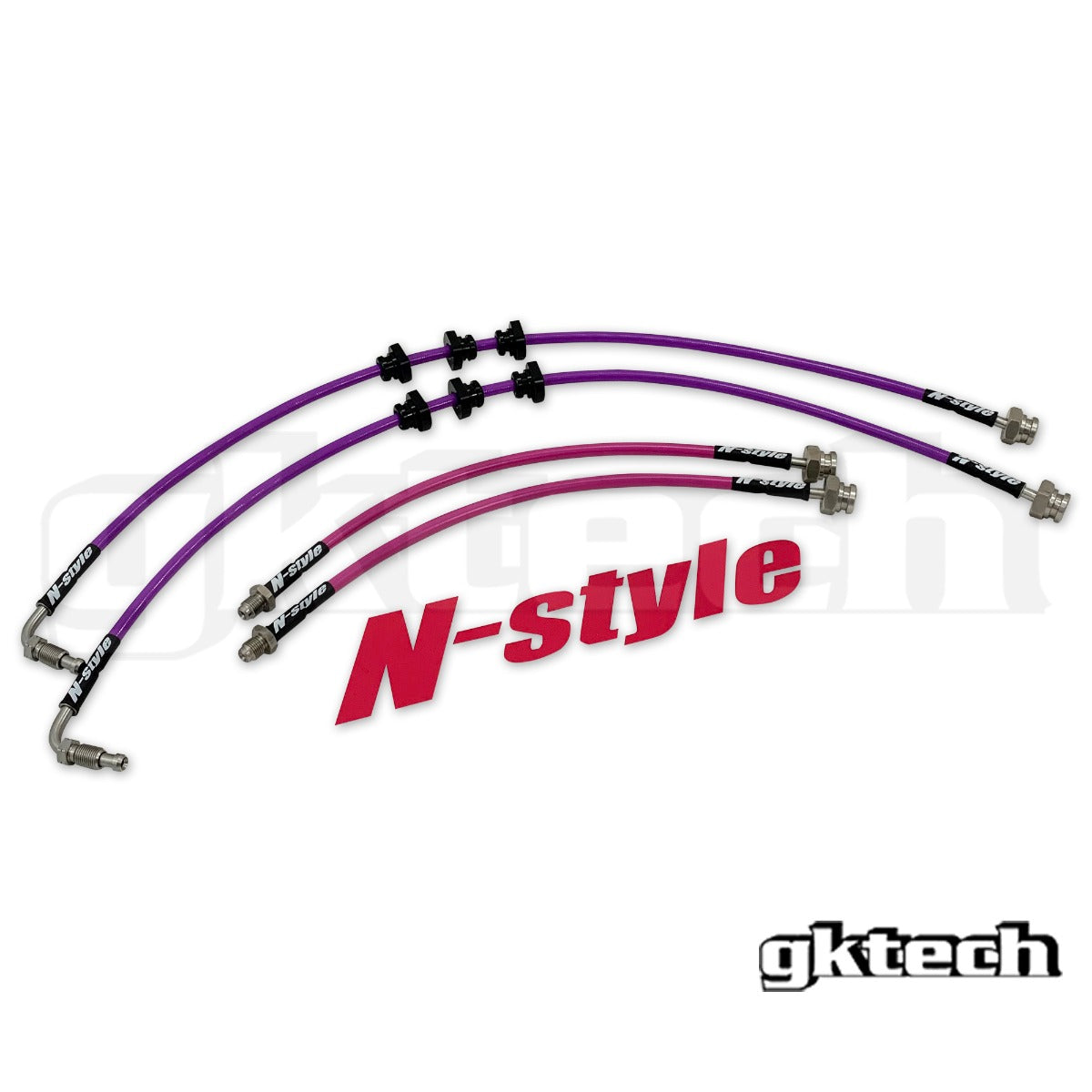 GKTech - N-Style R32 GTS-T Braided Brake Line Set - Hard Line Delete Front and rear set - R32X-HDDLN