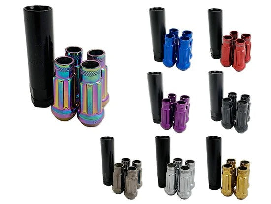 GKTech - Open Ended Lock Nuts (Set of 4 + Socket) - M12x1.5 / Purple - L15X-PRPL