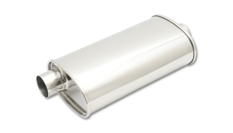 Vibrant StreetPower Oval Muff 5in x 9in x 15in long body 3in inlet I.D. x 3in outlet Offset-Center - Boost Factory