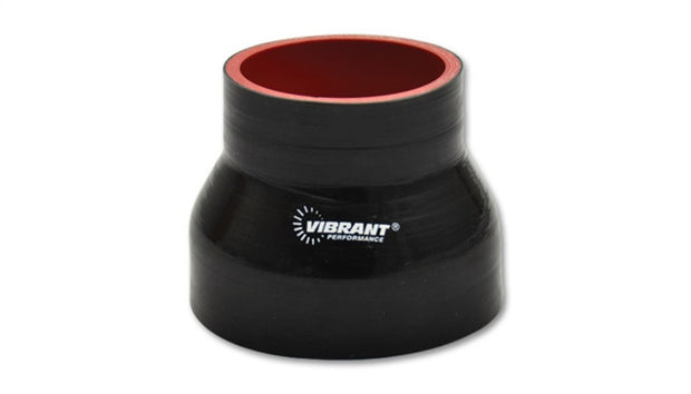 Vibrant 4 Ply Reinforced Silicone Transition Connector - 2.5in I.D. x 3in I.D. x 3in long (BLACK) - 2772 - Boost Factory