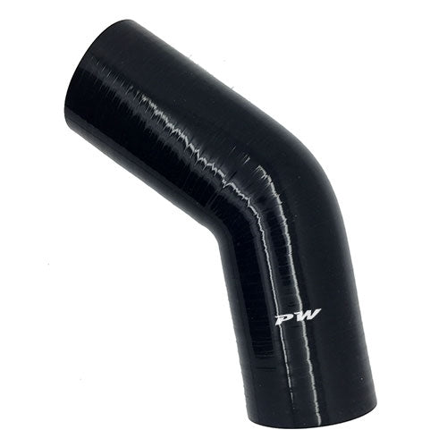Performance World - 110415 45 Degree 1.50" ID Silicone Black Hose Coupler