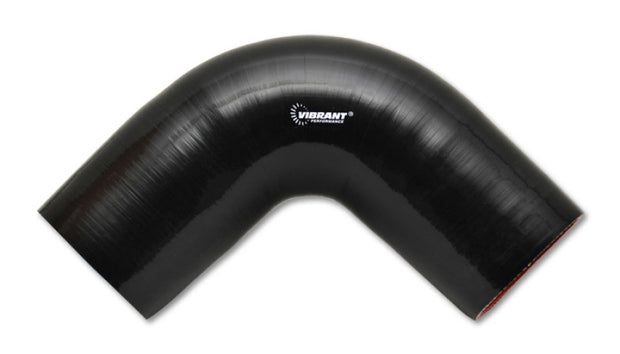 Vibrant 4 Ply Reinforced Silicone Elbow Connector - 2.5in I.D. - 90 deg. Elbow (BLACK) - Boost Factory