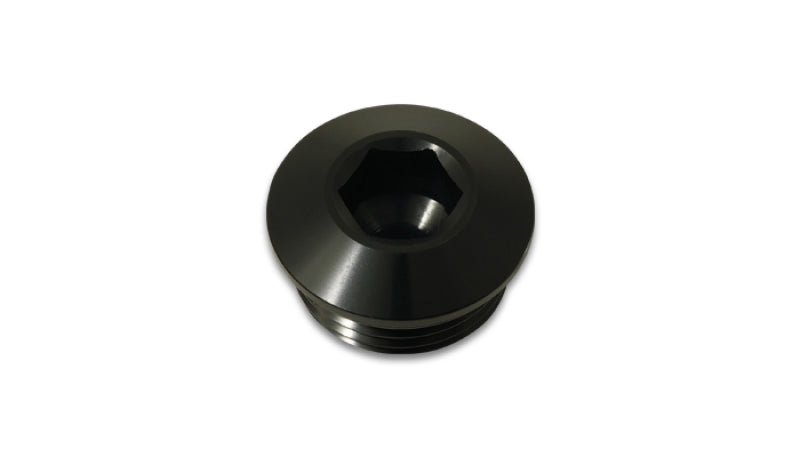 Vibrant Aluminum -8AN ORB Slimline Port Plug w/O-Ring - Anodized Black - 10993