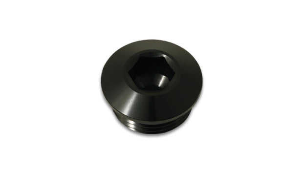 Vibrant Aluminum -8AN ORB Slimline Port Plug w/O-Ring - Anodized Black - 10993