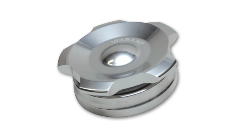 Vibrant 2in OD Aluminum Weld Bungs w/ Polished Aluminum Threaded Cap (incl. O-Ring) - Boost Factory