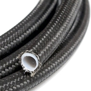 Performance World - 210004 -4AN PTFE Liner Braided Black Nylon/Stainless Steel Hose. Sold/ft.