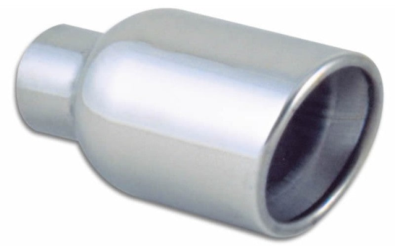 Vibrant 3in ID Dual 4in OD Round SS Tips (Double Wall, Angle Cut) - Boost Factory