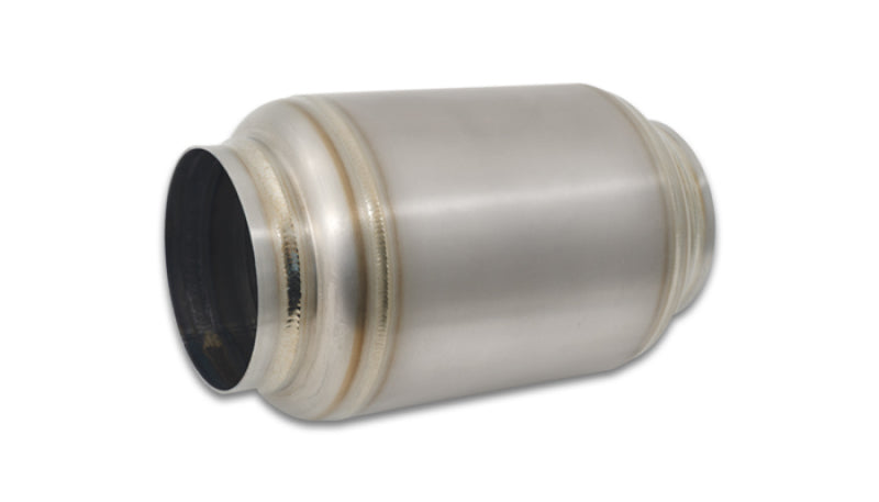 Vibrant Titanium Muffler w/Natural Tip 3in. Inlet / 3in. Outlet / 4.25in Dia - Boost Factory