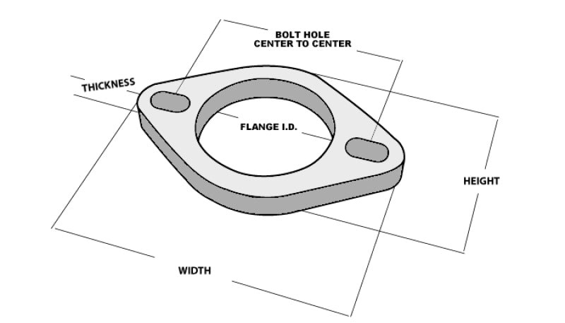 Vibrant 2-Bolt T304 SS Exhaust Flange (2.5in I.D.) - Boost Factory