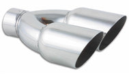 Vibrant Dual 3.5in Round SS Exhaust Tip (Single Wall Angle Cut) - Boost Factory