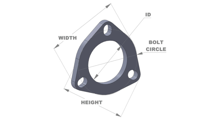 Vibrant 3-Bolt T304 SS Exhaust Flange (2.5in I.D.) - Boost Factory