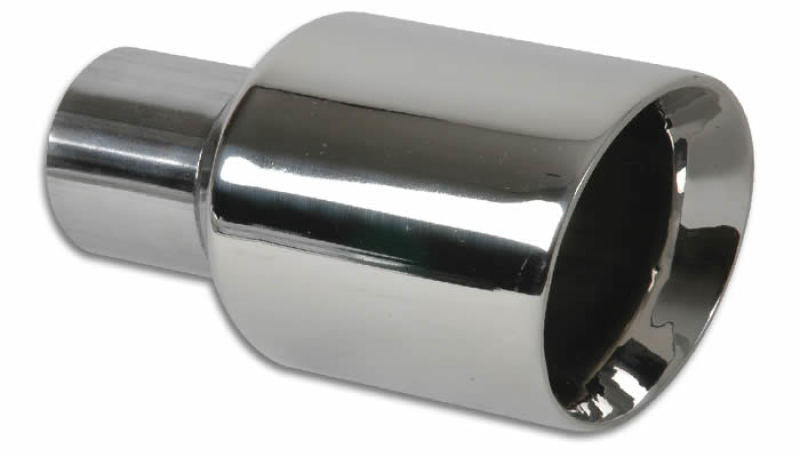 Vibrant 3.5in Round SS Exhaust Tip (Double Wall Angle Cut Beveled Outlet) - Boost Factory