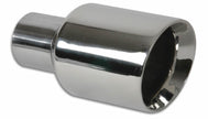 Vibrant 3.5in Round SS Exhaust Tip (Double Wall Angle Cut Beveled Outlet) - Boost Factory