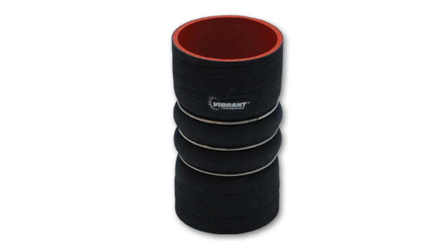 Vibrant 4 Ply Aramid Reinf Silicone Hump Hose conn 3.5in IDx6in long 3 reinforcement rin MATTE BLK - Boost Factory