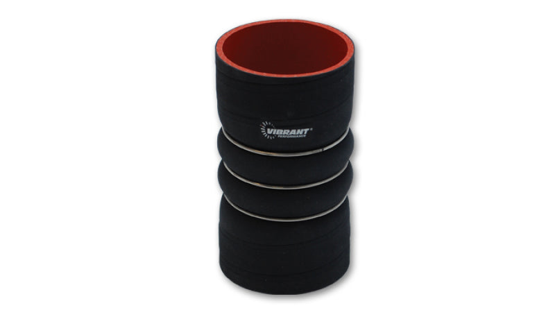 Vibrant 4 Ply Aramid Reinf Silicone Hump Hose conn 4in ID x 6in long 3 reinforcement ring MATTE BLK - Boost Factory