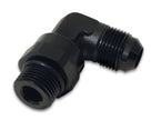 Vibrant -10AN Male Flare to Male -8 ORB Swivel 90 Degree Adapter - Anodized Black - Boost Factory