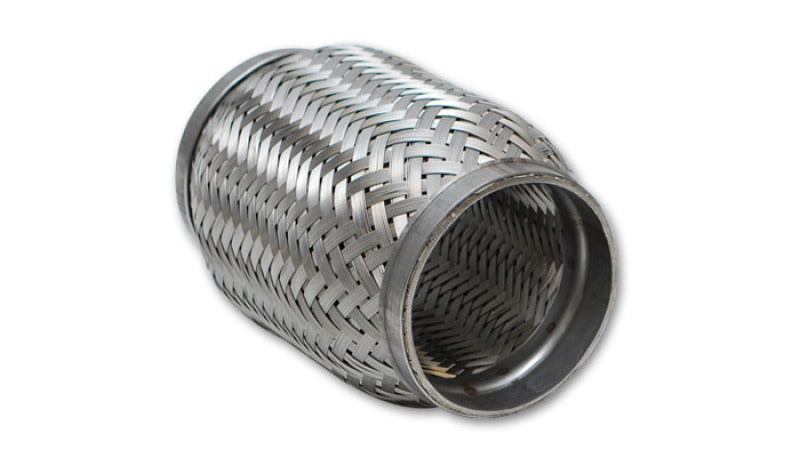 Vibrant SS Flex Coupling with Inner Braid Liner 2.5in inlet/outlet x 4in flex length - Boost Factory