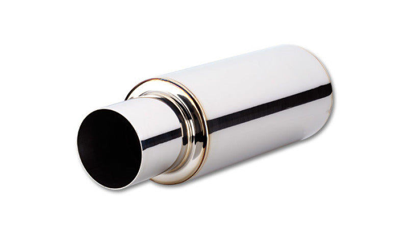 Vibrant TPV Round Muffler (23in Long) with 4in Round Tip Straight Cut - 4in inlet I.D. - Boost Factory