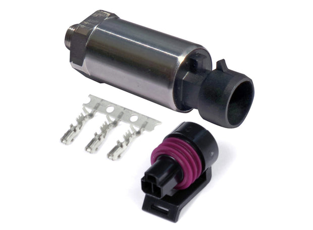 Haltech 150 PSI Motorsport (SS Diaphragm) Fuel/Oil/Wastegate 1/8 NPT Pressure Sensor w/Plug & Pins - Boost Factory