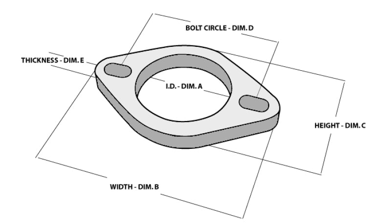 Vibrant 2-Bolt T304 SS Exhaust Flanges (2.5in I.D.) - 5 Flange Bulk Pack - Boost Factory
