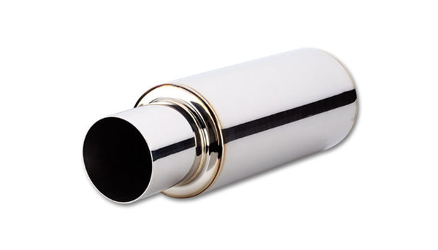 Vibrant TPV Round Muffler (23in Long) with 4in Round Tip Straight Cut - 4in inlet I.D. - Boost Factory
