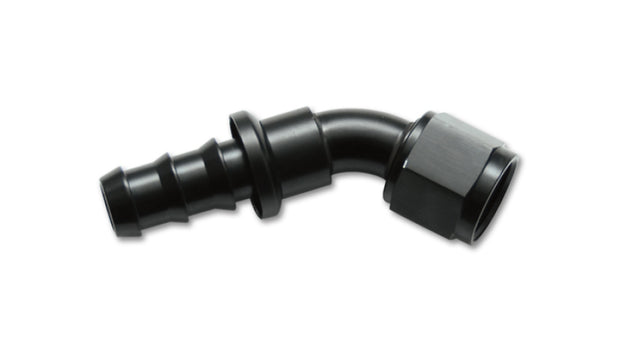 Vibrant -4AN Push-On 45 Deg Hose End Fitting - Aluminum - Boost Factory