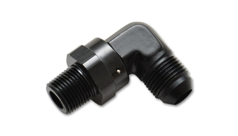 Vibrant -8AN to 1/2in NPT Male Swivel 90 Degree Adapter Fitting - Boost Factory