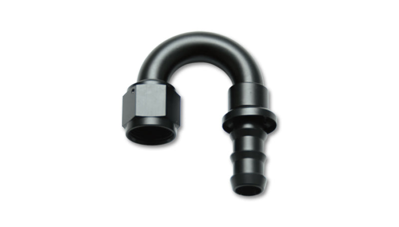Vibrant -6AN Push-On 180 Deg Hose End Fitting - Aluminum - 22806