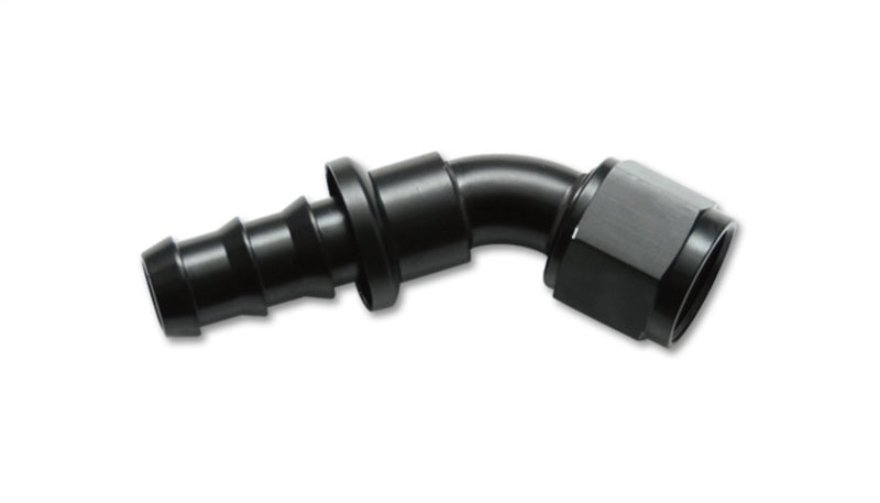 Vibrant -4AN Push-On 45 Deg Hose End Fitting - Aluminum - Boost Factory