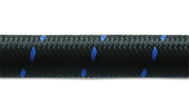 Vibrant -4 AN Two-Tone Black/Blue Nylon Braided Flex Hose (10 foot roll) - Boost Factory