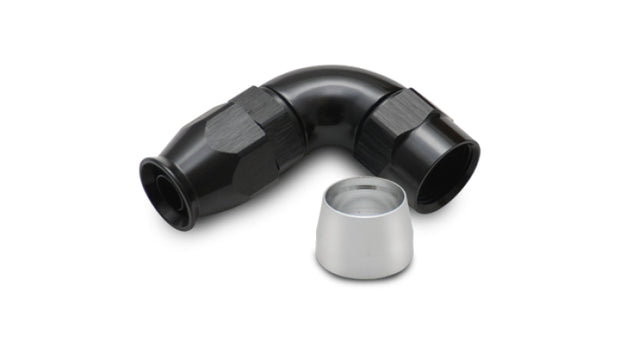 Vibrant Aluminum 90 Deg One Piece Hose End Fitting for PTFE Lined Hose -8AN Size - 28908