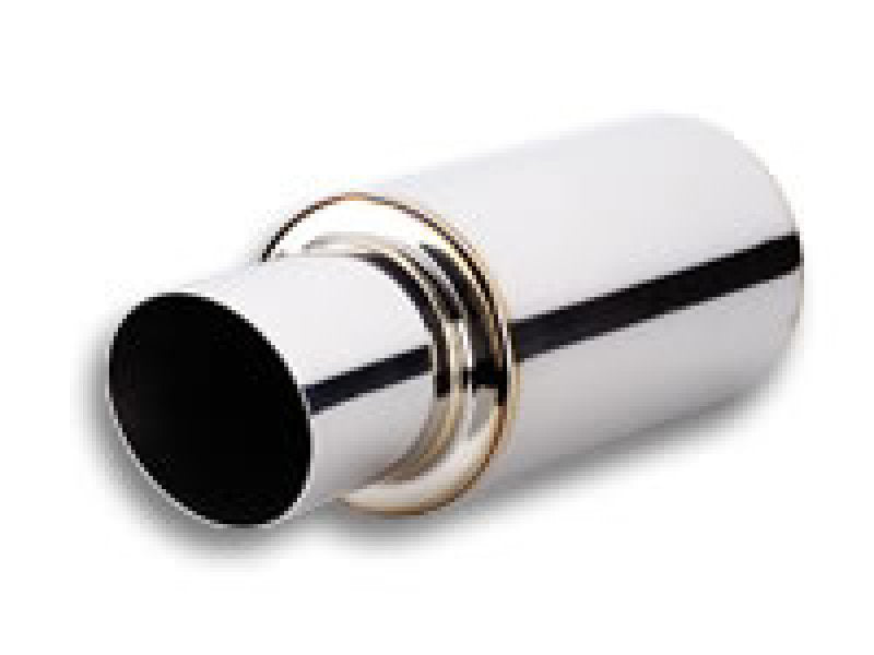 Vibrant TPV Turbo Round Muffler (17in Long) with 4in Round Tip Angle Cut - 3in inlet I.D. - Boost Factory