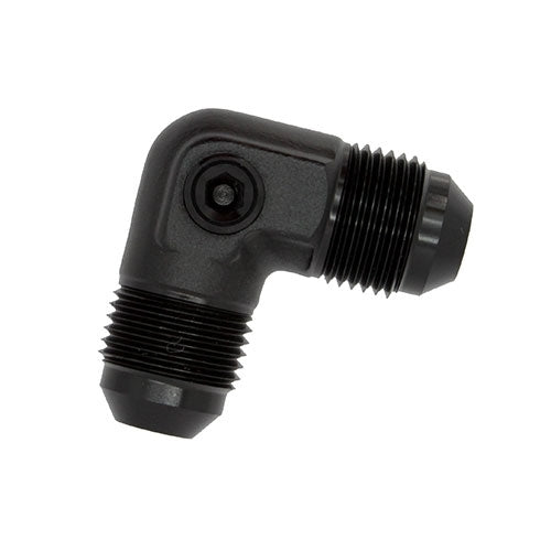 Performance World - 821508 -8AN 90 Degree Male Flare Union with 1/8" NPT Hole. Plug included.