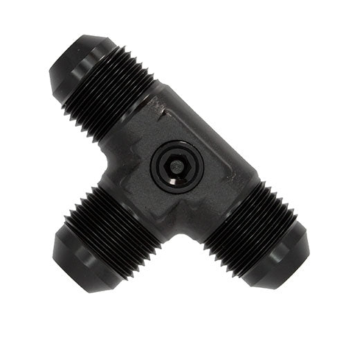 Performance World - 824506 -6AN Male Flare Tee with 1/8" NPT Hole. Plug included.