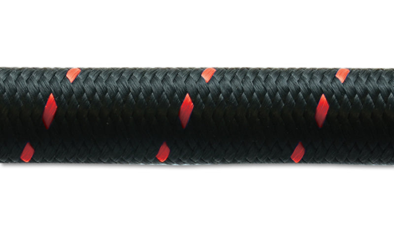 Vibrant -6 AN Two-Tone Black/Red Nylon Braided Flex Hose E85 Friendly (20ft Roll) - Boost Factory