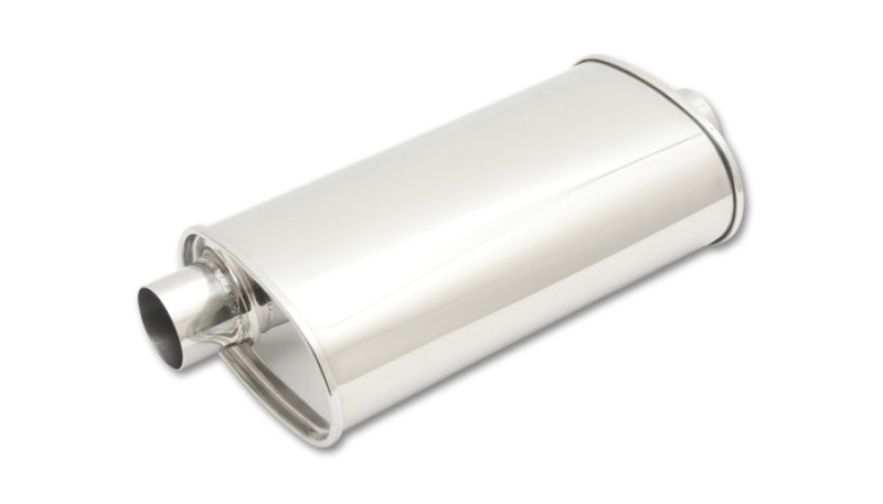 Vibrant StreetPower Oval Muff 5in x 9in x 15in long body 3in inlet I.D. x 3in outlet Offset-Center - Boost Factory