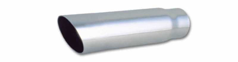 Vibrant 3in Round SS Truck/SUV Exhaust Tip (Single Wall Angle Cut) - 2.5in inlet 11in long - Boost Factory