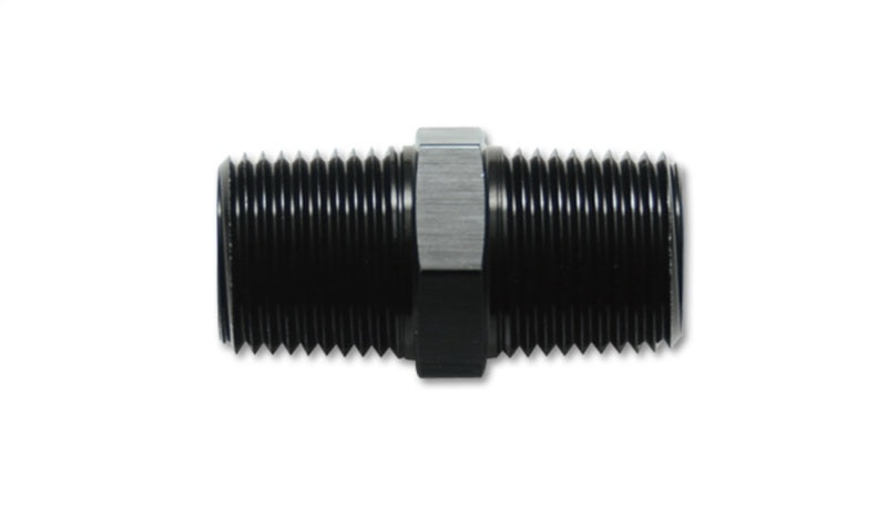 Vibrant 1/8in NPT x 1/8in NPT Straight Union Pipe Adapter Fitting - Aluminum - Boost Factory