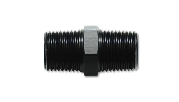 Vibrant 1/8in NPT x 1/8in NPT Straight Union Pipe Adapter Fitting - Aluminum - Boost Factory